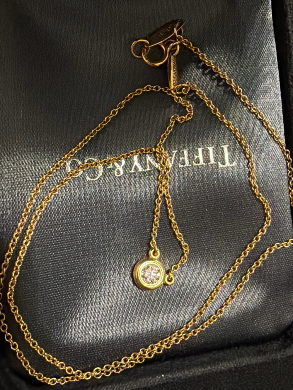 Tiffany&co 18k Elsa Peretti Diamond By The Yard Necklace 16inch